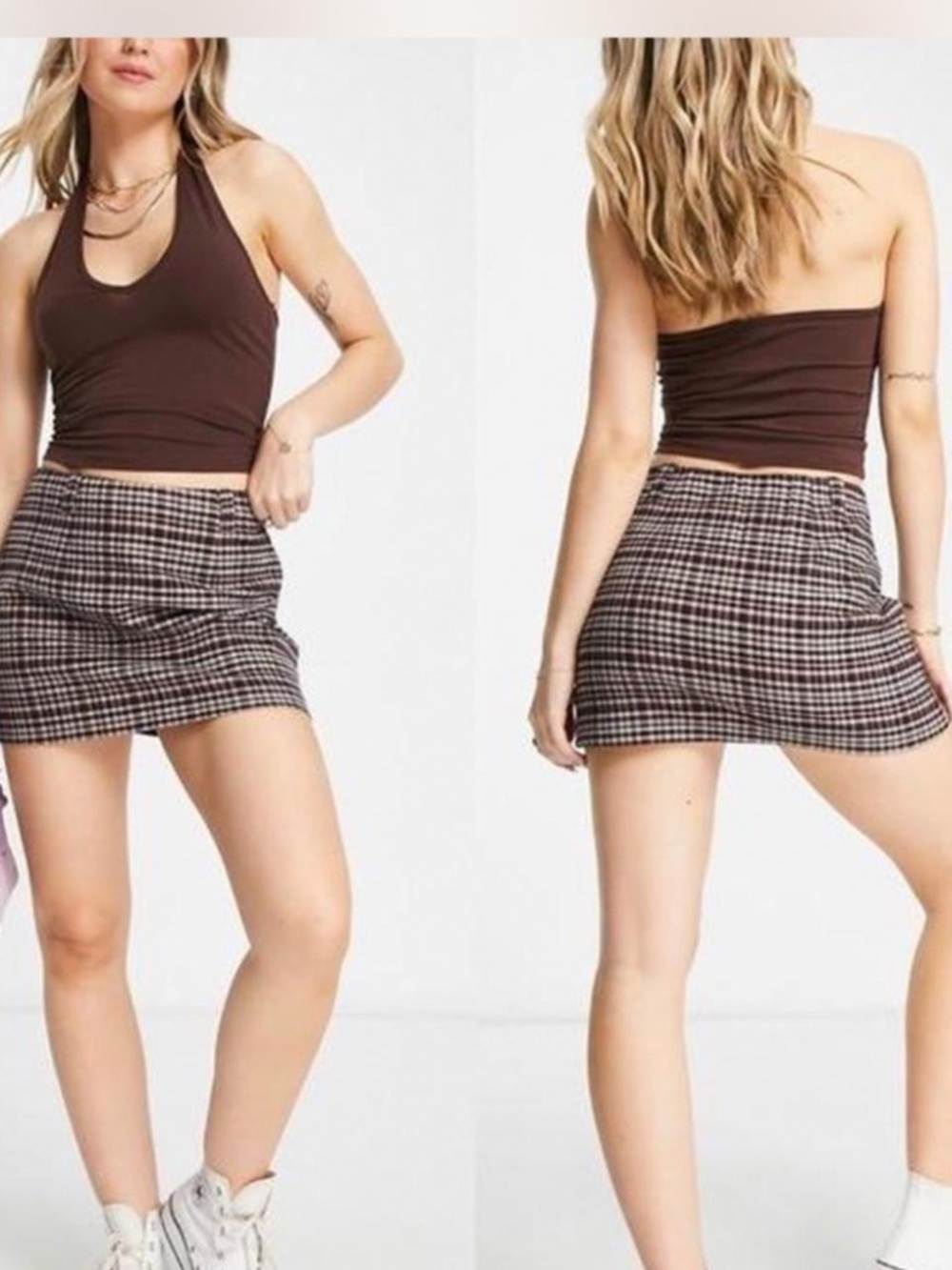 Abercrombie & Fitch Plaid Skort with Inner Shorts and Pockets
